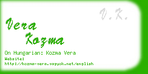 vera kozma business card